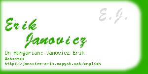 erik janovicz business card